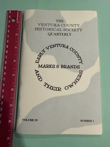 Early Ranch Marks & Brands Ventura County Historical Society Qtry Vol 1  1994 - Bild 1 von 5