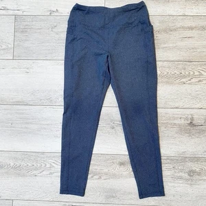 Leggings T by Talbots para mujer azul medio tiro alto bolsillo lateral elástico yoga - Imagen 1 de 6