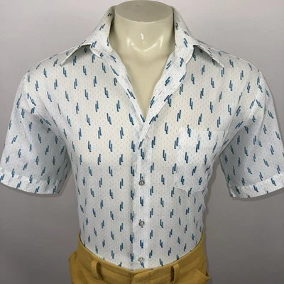 Vtg 60s 70s Sears Shirt Hippie Disco Saturday Night Fever Nik MCM Mod Mens 16.5 - Image 1 of 4