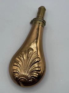 ANTIQUE BRASS JAMES DIXON & SONS POWDER FLASK SHEFFIELD LARGE 8.5” - Picture 1 of 23