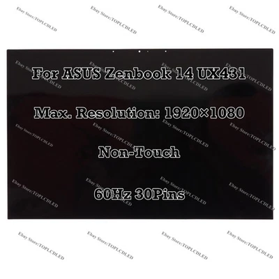 14.0" Für ASUS Zenbook 14 UX431 FHD LCD Montage Nicht berühren Ersatz Panel 60Hz - Bild 1 von 4