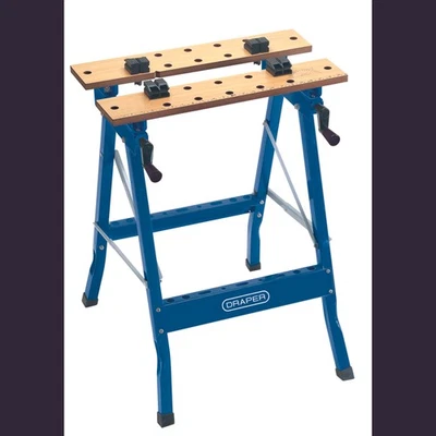 Draper Klappbar Werkbank 600 x 640 x 785mm Doppel Klemm MDF Arbeitsplatte 77020 - Bild 1 von 3