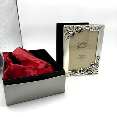 Godinger Silver Rose Floral Silver Plated 4x6 Picture Photo Album Wedding Gift - Image 1 of 4