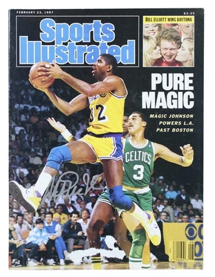 Lakers Magic Johnson Signed 1987 Sports Illustrated Magazine BAS Wit #3W387220 - Image 1 of 4