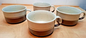 Vintage Otagiri Mirage Soup Mugs Stoneware Speckle Pottery Handle Japan Set of 4 - Picture 1 of 11