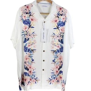 Camicia da uomo tropicale Caraibi a maniche corte con bottoni al dettaglio $69,50 - Foto 1 di 5