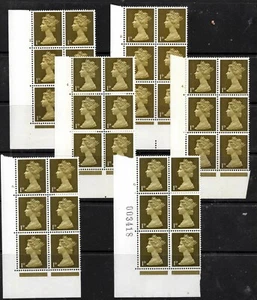 1967. SG724. 1d Olivenvordezimalmaschine. Komplettset x 6 Zylinderblöcke. Neuwertig mit - Bild 1 von 1