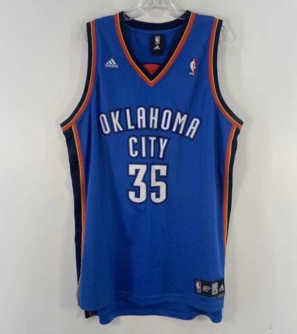 Adidas Blue NBA Oklahoma City Thunder Kevin Durant #35 Away Jersey Mens Size XL Cover