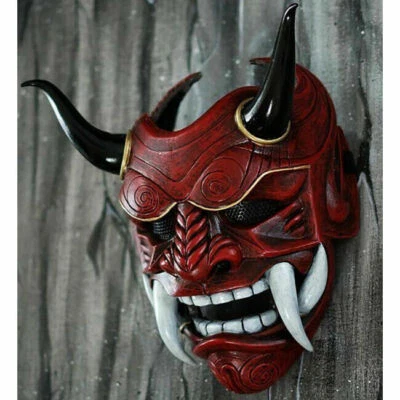 Halloween Japanese Hannya Demon Oni Samurai Noh Kabuki Prajna Devil  Mask Hot - Image 1 of 4