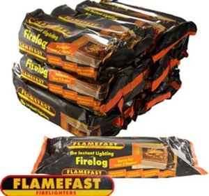 FLAMEFAST INSTANT-LIGHT SMOKELESS FIRE LOG BURNS FOR 2-3 HOURS (CASE 12) - Picture 1 of 1