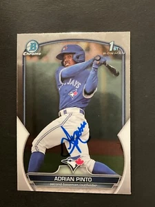 Carta Firmata Adrian Pinto 2022 1° Bowman Cromo In Persona Autografo (IP) Auto - Foto 1 di 2