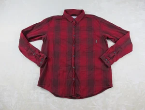 Camicia Columbia uomo grande rossa a quadri con bottoni outdoor manica lunga casual - Foto 1 di 9