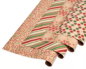 American Greetings 80 sq. ft. Wrapping Paper 4 COUNT OPEN BOX - Picture 1 of 10