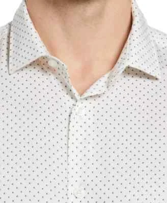 Men's Monument Mini Polka Dot Fashionable 100% Cotton Dress Shirt 2XL White - Image 1 of 4