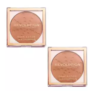 Pack of 2 Makeup Revolution Beauty Bake & Blot Setting Powder - Peach - Picture 1 of 5