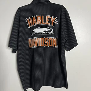 Harley Davidson Screamin Eagle XL Mechanic Shirt Button Up Big Embroidered Logo - Picture 1 of 5