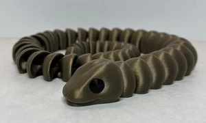 ZOU3D Flexi Articulado 30 Pulgadas Largo Serpiente Bronce Juguete Inquieto Lindo Impreso en 3D - Imagen 1 de 6