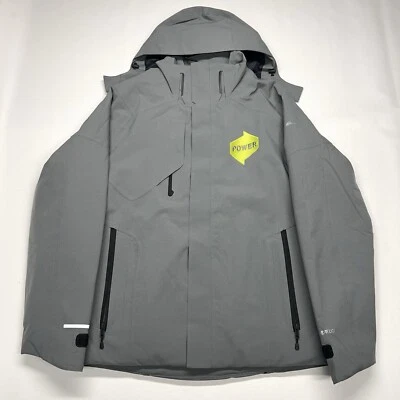 Eddie Bauer Jacket Mens Medium Grey Insulated Weather Edge Plus Hooded Power Zip - Image 1 of 4