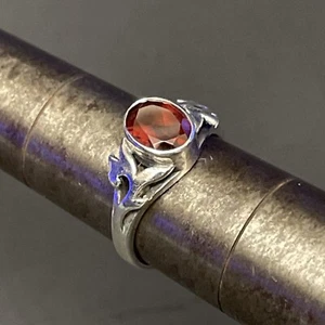 Hermoso Anillo de Plata de Ley 925 con Piedra Roja - Talla 6.25 - Firmado PSCL 925 - - Imagen 1 de 8