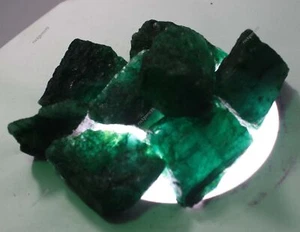 550 Ct Natural Emerald Huge Rough Earth Mined Certified Green Loose Gemstone Lot - Picture 1 of 9