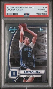 Cooper Flagg 2024 Bowman Chrome University #16 PSA 10 - Imagen 1 de 2