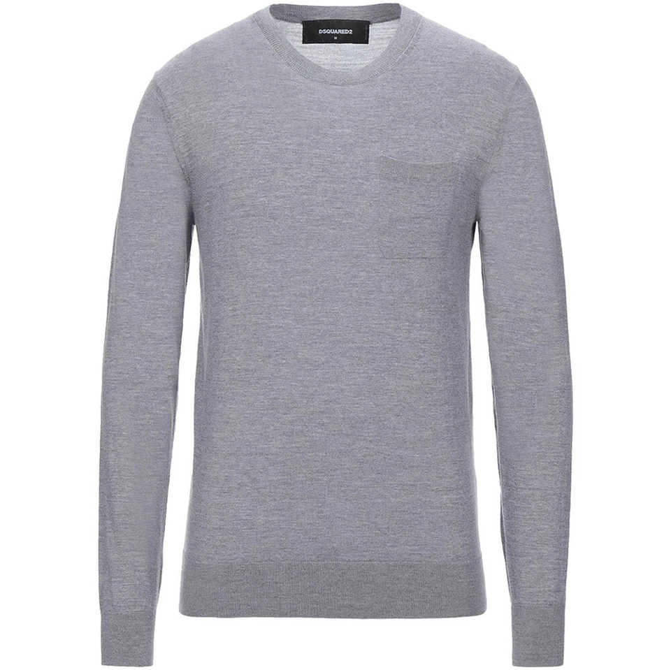 DSQUARED2 Jumper Crew Neck Wool Sweater Mens Grey Size S - RP £375.00 - Image 1 of 4