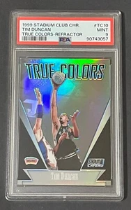 Stadium Club 1999-00 cromo refractor colores verdaderos #TC10 Tim Duncan PSA 9 - Imagen 1 de 3