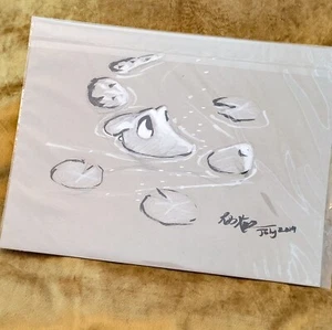 Disney fine art Rob Kaz signed Original Sketch 12" x 9 Black White Art Alligator - Picture 1 of 3