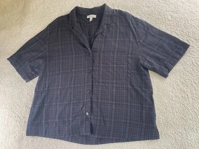 COS рубашка женщин L негабаритный серый клетку пуговицы хлопок поп над - Изображение 1 из 4