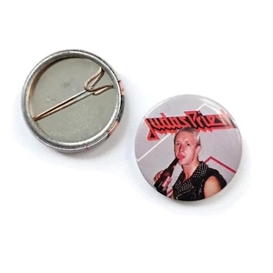 VINTAGE JUDAS PRIEST BUTTON Badge Pin Pinback Rob Halford Heavy Metal - Bild 1 von 3