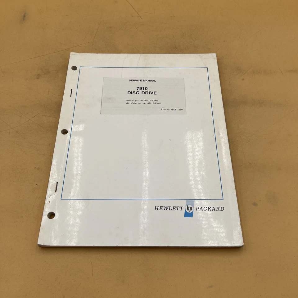 1980 Hewlett Packard HP 7910 Disc Drive Service Manual Part No. 07910-90903 - Image 1 of 4