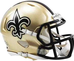 CASCO DE FÚTBOL AMERICANO MINI VELOCIDAD NEW ORLEANS SAINTS DE RIDDELL (NO PARA USAR) - Imagen 1 de 4