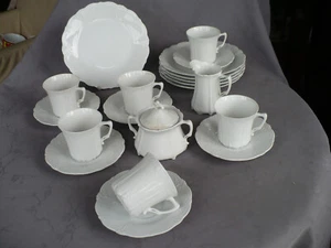 Hutschenreuther Tirschenreuth Baronesse weiß Kaffeeservice f. 6 Personen - Bild 1 von 5
