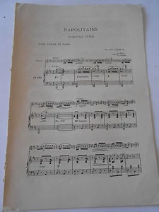 Napolitaine pour violon et piano partition 1902 Article de presse - Foto 1 di 1
