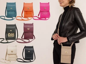 Ladies Mini Bloomsbury Crossbody Phone Bag - Gold bee by Alice Wheeler - BEES - Picture 1 of 39