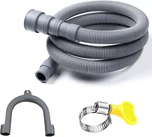 6 Feet Universal Washing Machine Drain Hose Extension Kit with 1 Adapter & 4 Cla - Picture 1 of 12