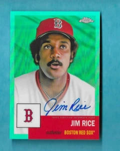 JIM RICE 2022 Topps Chrome Platinum AQUA REFRACTOR on card autograph /150 - Picture 1 of 2