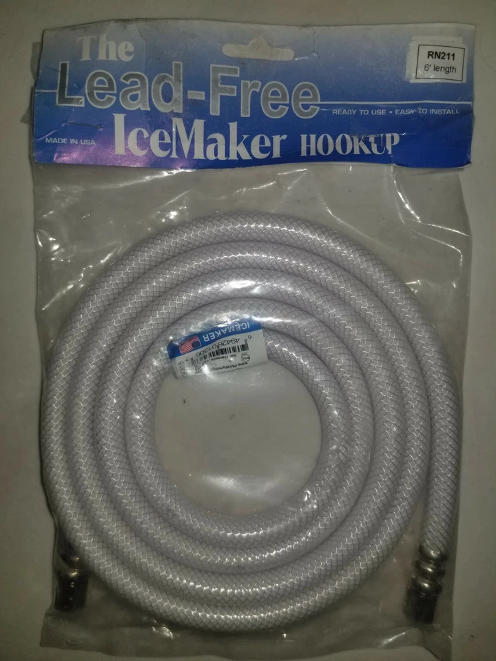 Manguera de 6' sin plomo 1/4CX1/4C, envío rápido para máquina de hielo certificada hecha en EE. UU., envío rápido Foto 1 de 4
