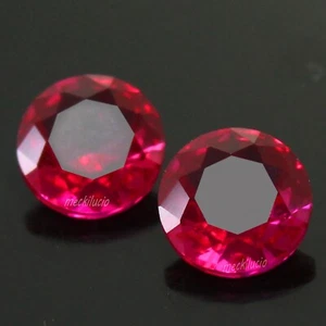 Natural Certified Mogok Pigeon Blood Red Ruby 4x4 MM Round Pair Loose Gemstone - Picture 1 of 5