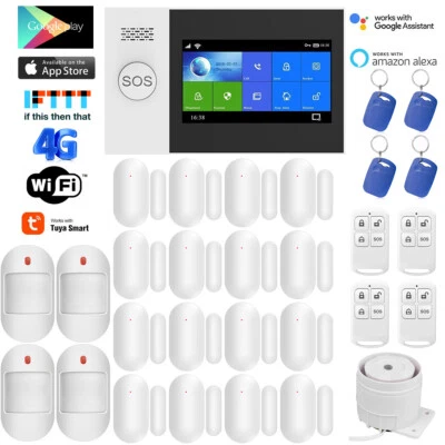 V46 Tuya APP WiFi+US/Eu 4G Sim Card Wireless Home Security Alarm Burglar System - Image 1 of 4