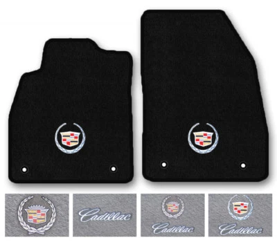 Alfombrillas delanteras 2 piezas para autos Cadillac 1976-2017 - Elige logotipo y color Foto 1 de 4