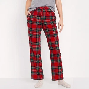 Old Navy Women Cotton Flannel Pajama Lounge Pants Red Tartan Plaid Plus Size 3X - Picture 1 of 2