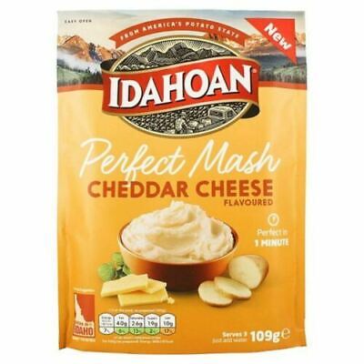 Idahoan Mashed Potato Cheddar Cheese Flavoured Vegetarian Gluton Free 109g • 3.57€