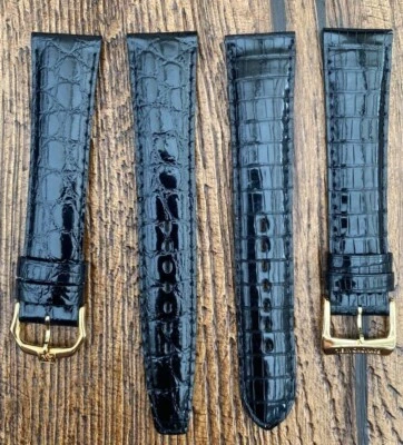 RAYMOND WIL CORREA DE RELOJ 100% GENUINA CUERO LAGARTO Y COCODRILO NEGRO NUEVO 19MM Foto 1 de 4