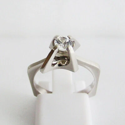 Ring Gold 750er YAG 18 kt Solitär Weißgold Goldringe Edelsteine Goldschmuck - Bild 1 von 4