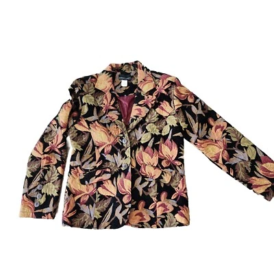 Chaqueta Blazer Robert Louis Tapiz Talla M Floral Multicolor Sencillo Pecho De Colección Foto 1 de 4