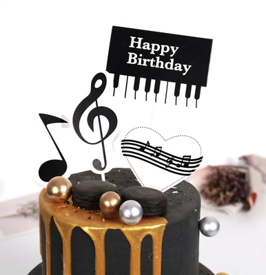 Piano Cupcake Picks Cake Toppers / Flags Birthday Party Decorations Kids Fun - Image 1 of 3