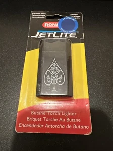 Zippo Ronson JetLite Spade Black Torch Blister Card Lighter NEW Never Used  - Picture 1 of 4