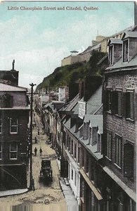 QUEBEC, CANADA POSTCARD Little Champlain Street and Citadel, Early View - Picture 1 of 2
