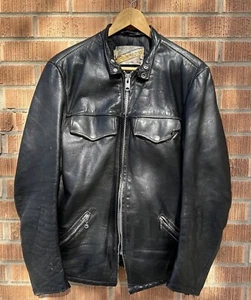 Vintage Schott Perfecto Police/ Cafe Racer Jacket Made In USA Sz 40 - Picture 1 of 19